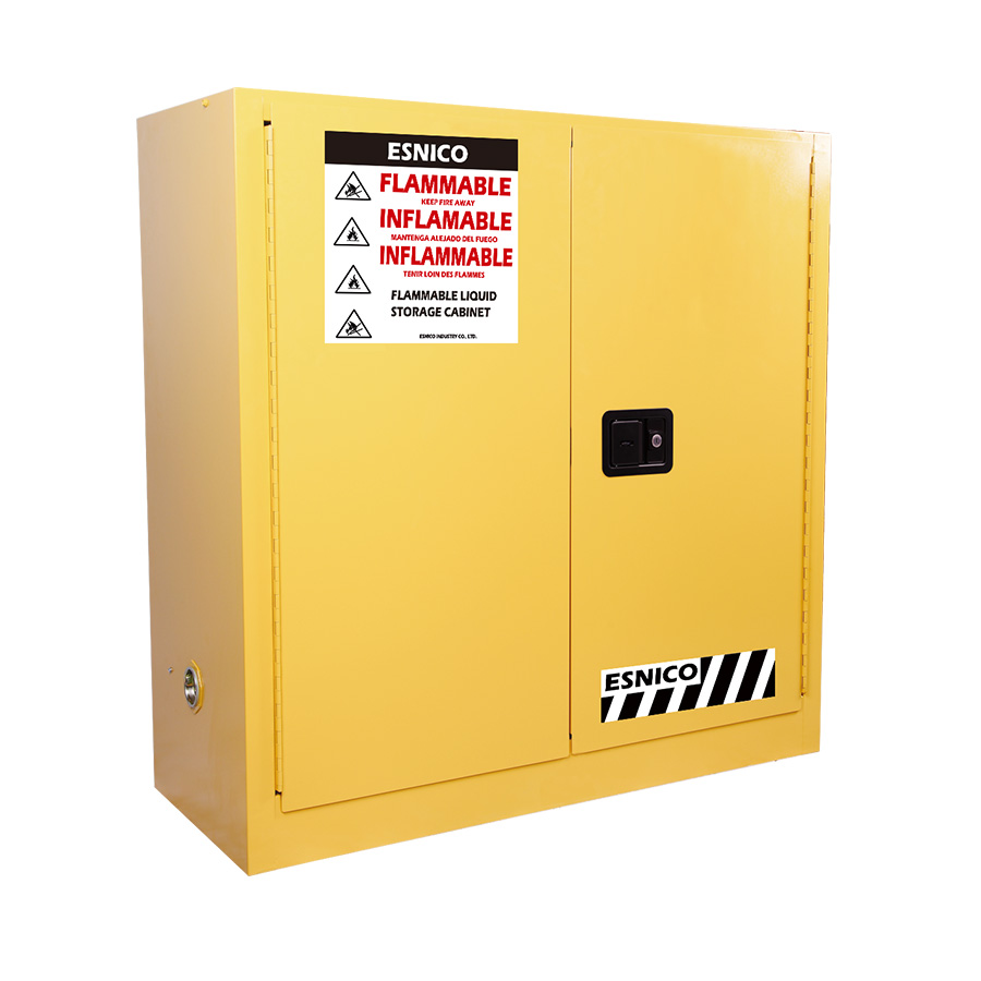 Flammable Cabinet, 30Gal, 114L, Manual Close, Yellow