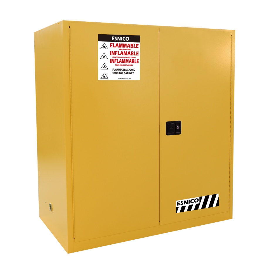 Flammable Drum Storage Cabinet, 110Gal, Manual Close, Yellow