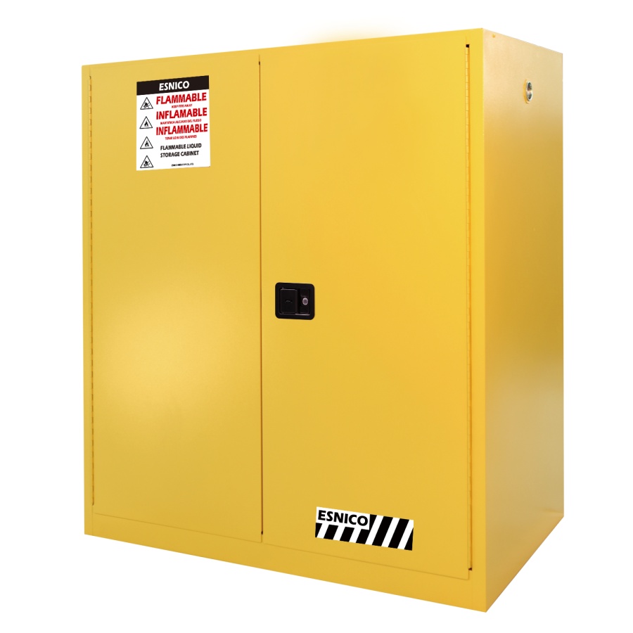 Flammable Drum Storage Cabinet, 120Gal, Manual Close, Yellow