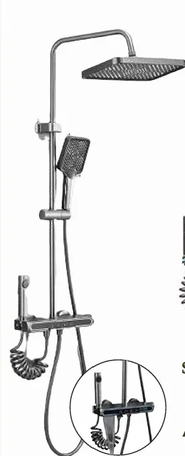 SHOWER COMPLETE SET Piano Type Grey w LED