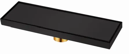 LINEAR DRAIN 8x30cm Heavy Duty w Brass Valve Black