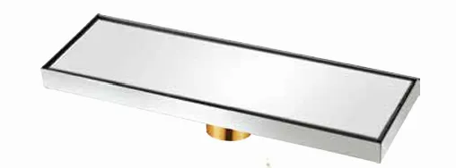 LINEAR DRAIN 8x30cm Heavy Duty w Brass Valve Chrome