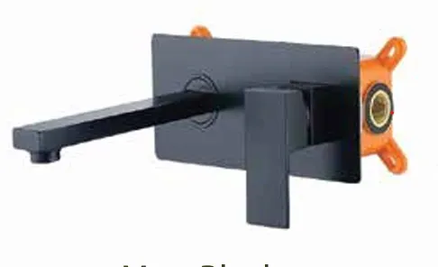 Wall Mounted Concealed Basin Matt Black