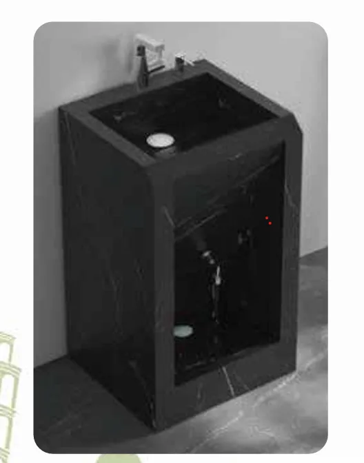 WUDU MARBLE BASIN Black w Faucet