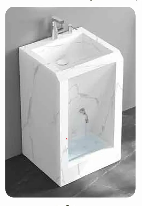 WUDU MARBLE BASIN White w Faucet