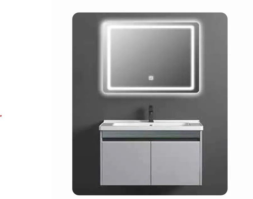 SS Cabinet Grey 60cm w LED Mirror