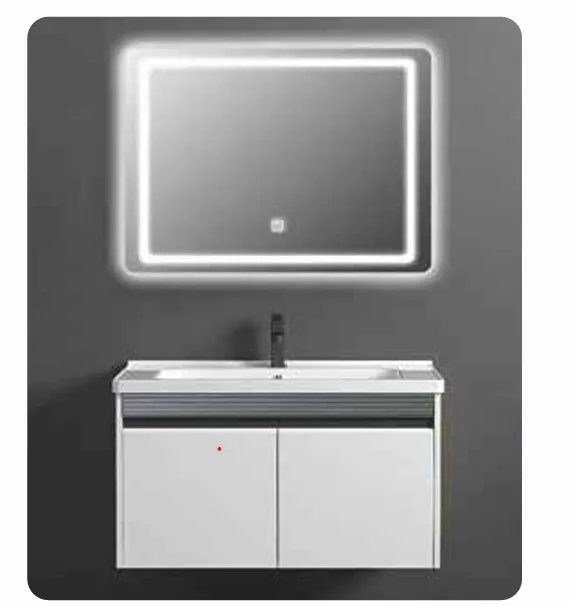 SS Cabinet White 80cm w LED Mirror