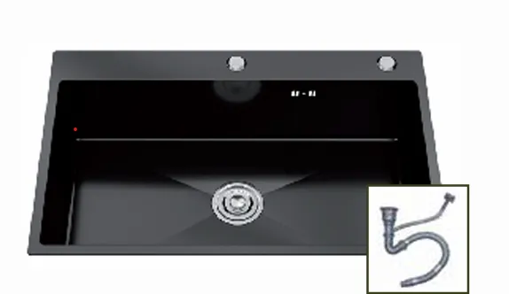 SS Sink Single 78x43cm Black