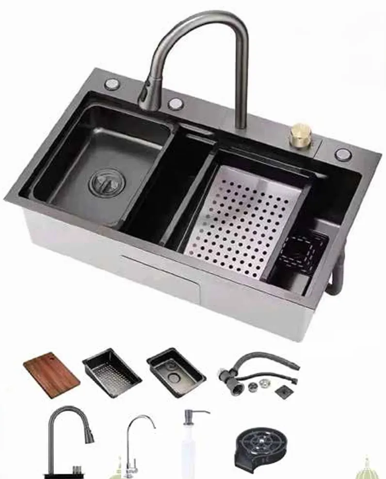 Sink 75x45cm Nano Black Dolphin