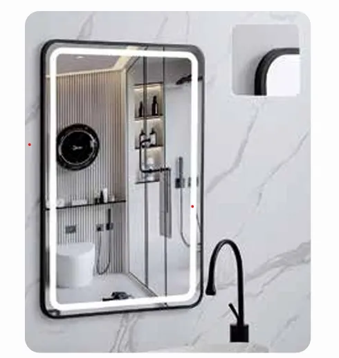 Rctngl Mr 80x60cm w Frame Black Anti-Fog