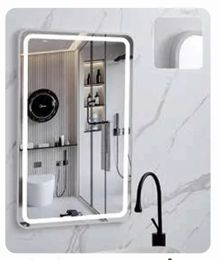 Rectangle Mirror LED 80x60cm w Frame White