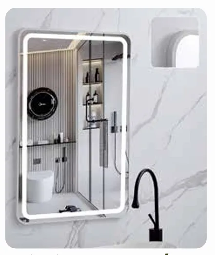 Rctngl Mr 80x60cm w Frame White Anti-Fog