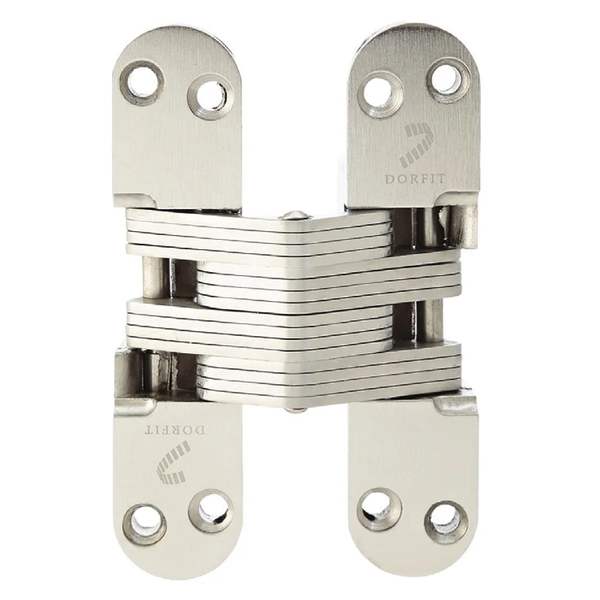 Dorfit Concealed Hinges DTCH 34 x 140 mm Zinc Alloy Body with SS Connecting Strips Satin Nickel