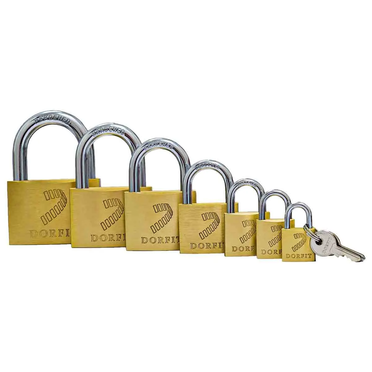 Dorfit Standard Padlock DTPS 50 mm Brass Body with Steel Shackle Brass