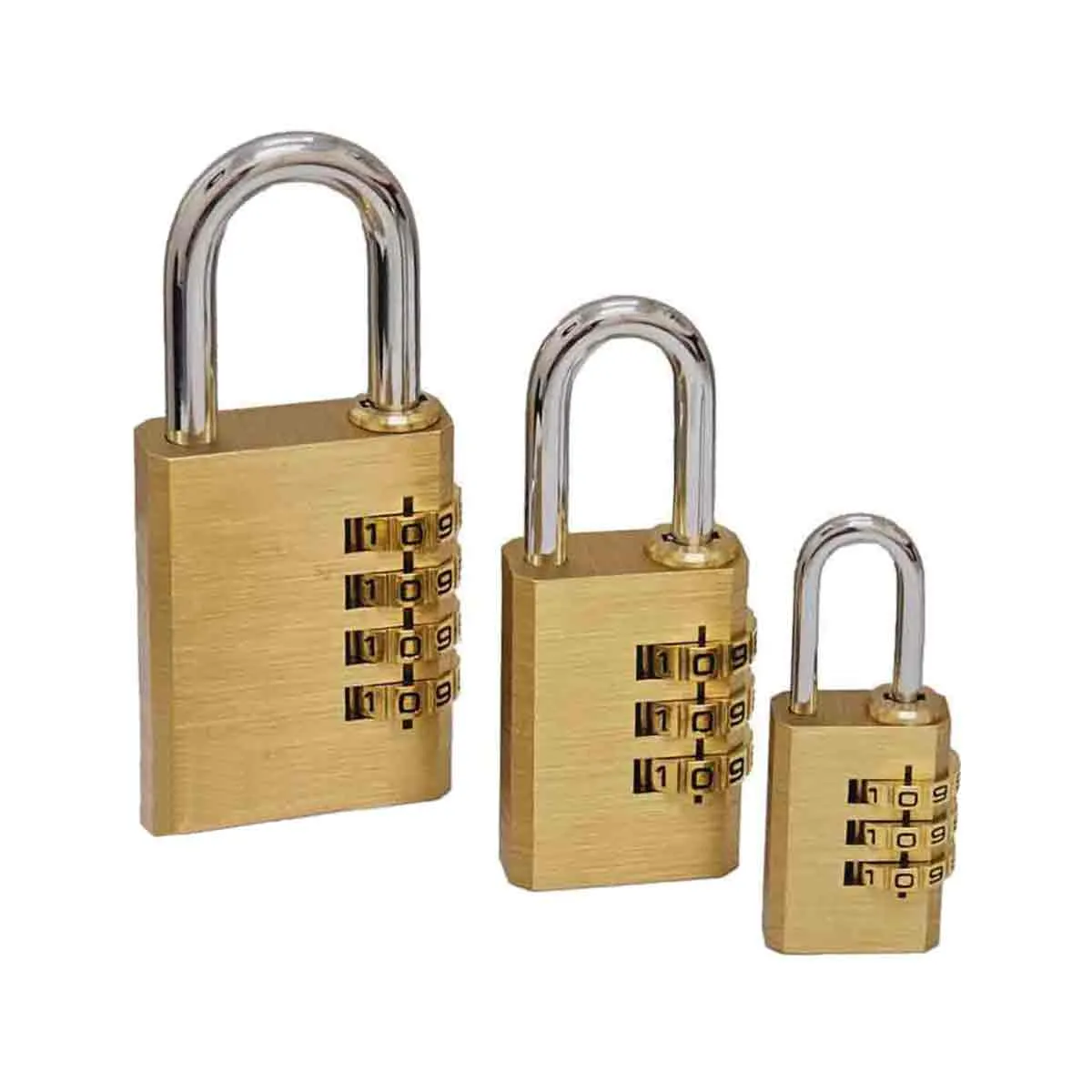 Dorfit Combination Padlock DTPC 20mm Brass Body, Brass Cylinder, Brass Escutcheon Brass