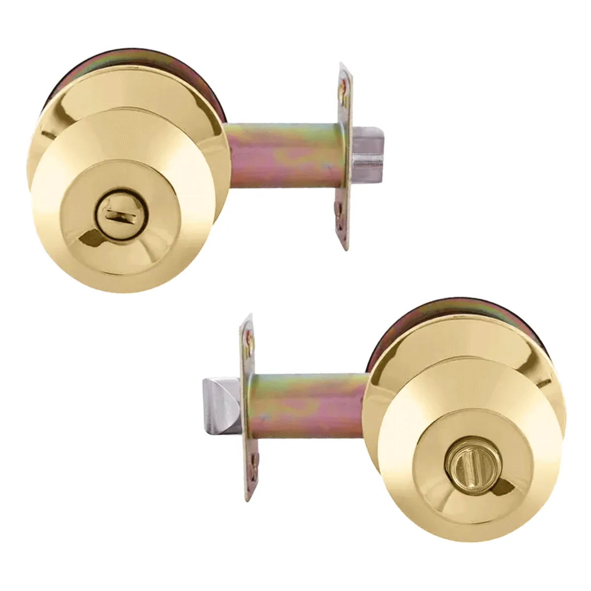 Dorfit Privacy Knob Set - Gold 3872PBMLBK 70mm Brass Electroplate Polished Brass