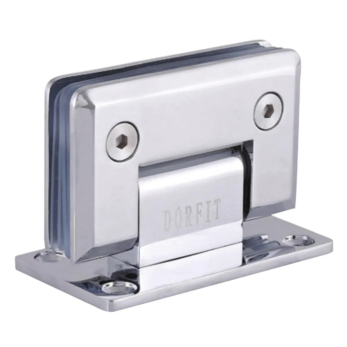 Dorfit Wall To Glass Hinges 90° DT301 90x50mm Zinc Alloy Chrome Plated