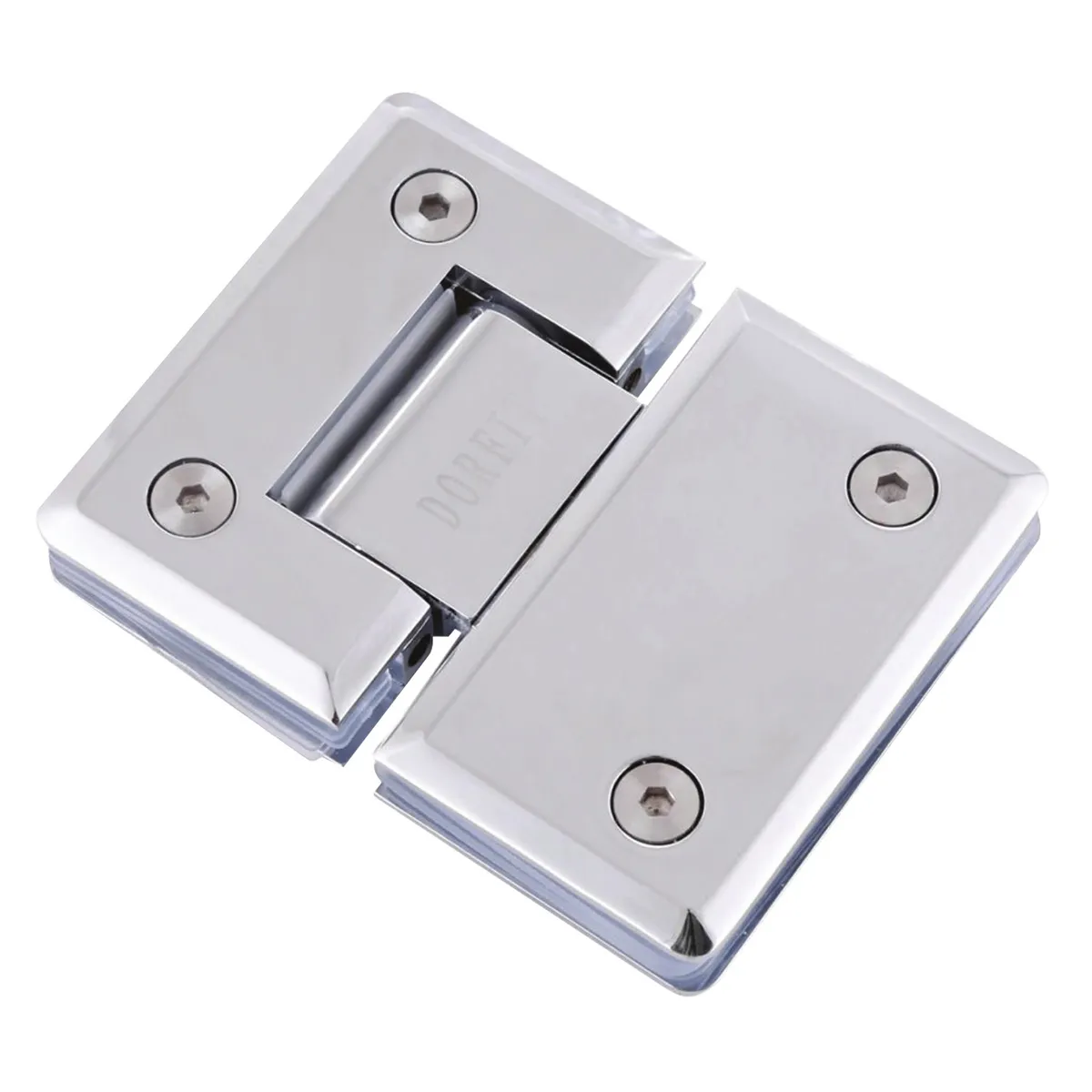 Dorfit Glass To Glass Hinges 180° DT303 90x55mm Zinc Alloy Chrome Plated
