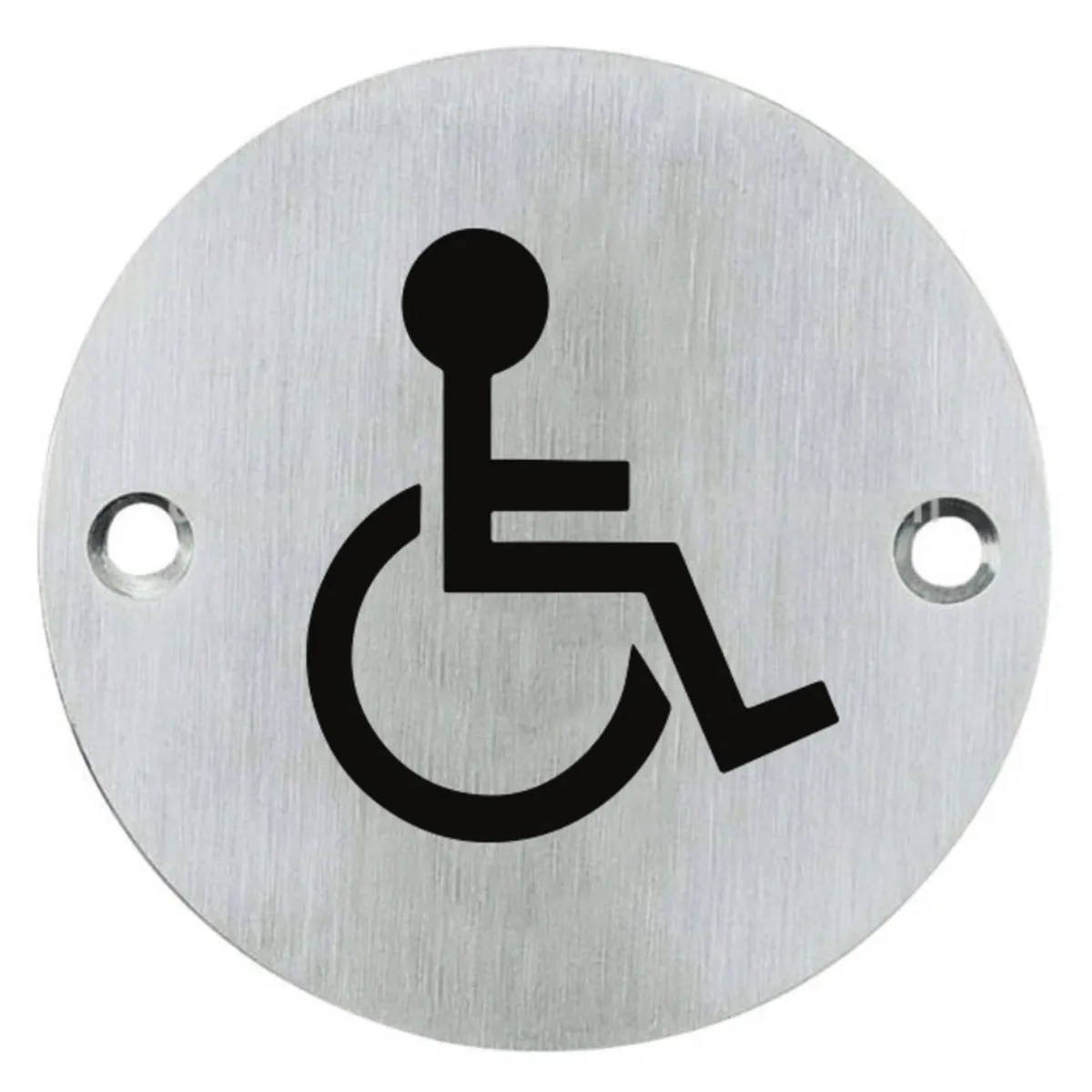 Dorfit Handicap Round Sign Plate DTSPH002 76mm Stainless Steel Satin