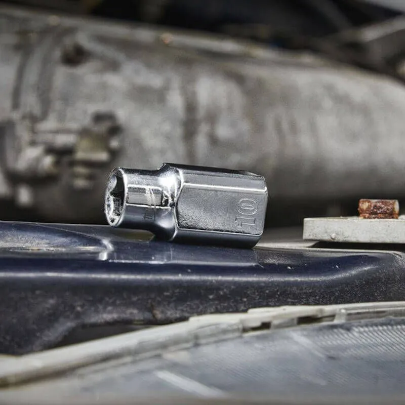 MILWAUKEE 1/2 DRIVE CHROME SOCKET WITH FOUR FLAT SIDES, METRIC STANDARD | 9 MM - DISPLAY