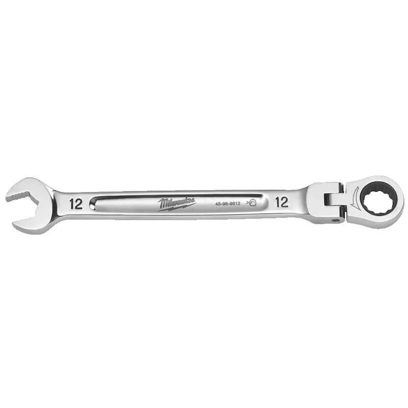 MILWAUKEE MAX BITE™ FLEXIBLE HEAD RATCHETING COMBINATION SPANNER | 12 MM - DISPLAY