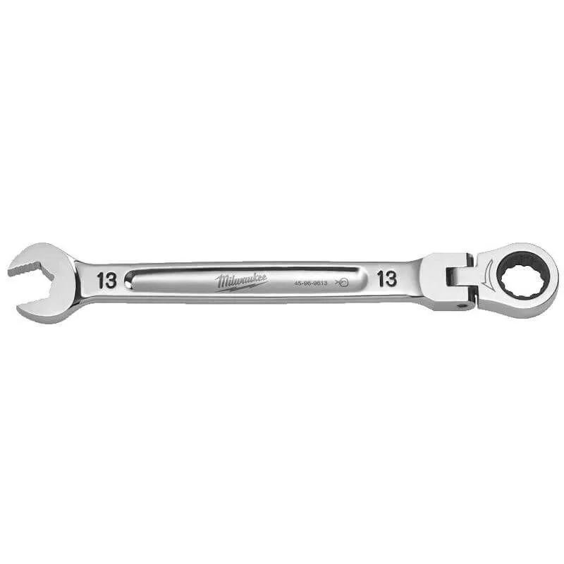 MILWAUKEE MAX BITE™ FLEXIBLE HEAD RATCHETING COMBINATION SPANNER | 13 MM - DISPLAY