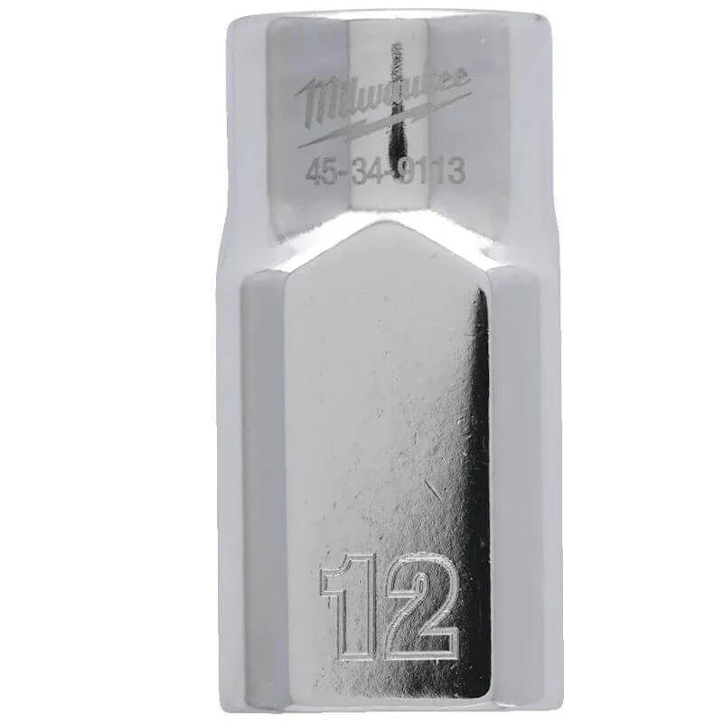 MILWAUKEE 1/2 DRIVE CHROME SOCKET WITH FOUR FLAT SIDES, METRIC STANDARD | 12 MM - DISPLAY