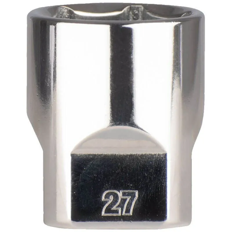 MILWAUKEE 1/2 DRIVE CHROME SOCKET WITH FOUR FLAT SIDES, METRIC STANDARD | 27 MM - DISPLAY