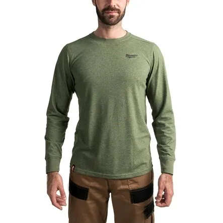 MILWAUKEE HYBRID T-SHIRT LONG SLEEVE | GREEN, LARGE - DISPLAY