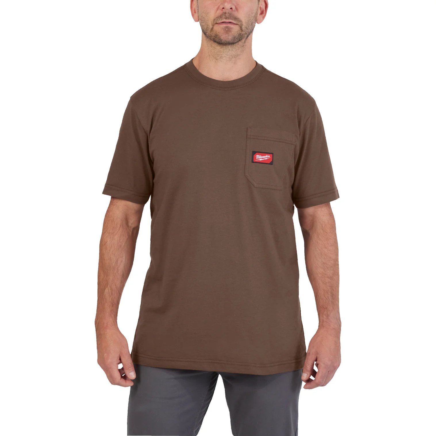 MILWAUKEE WORK T-SHIRT SHORT SLEEVE | BROWN, XXL - DISPLAY