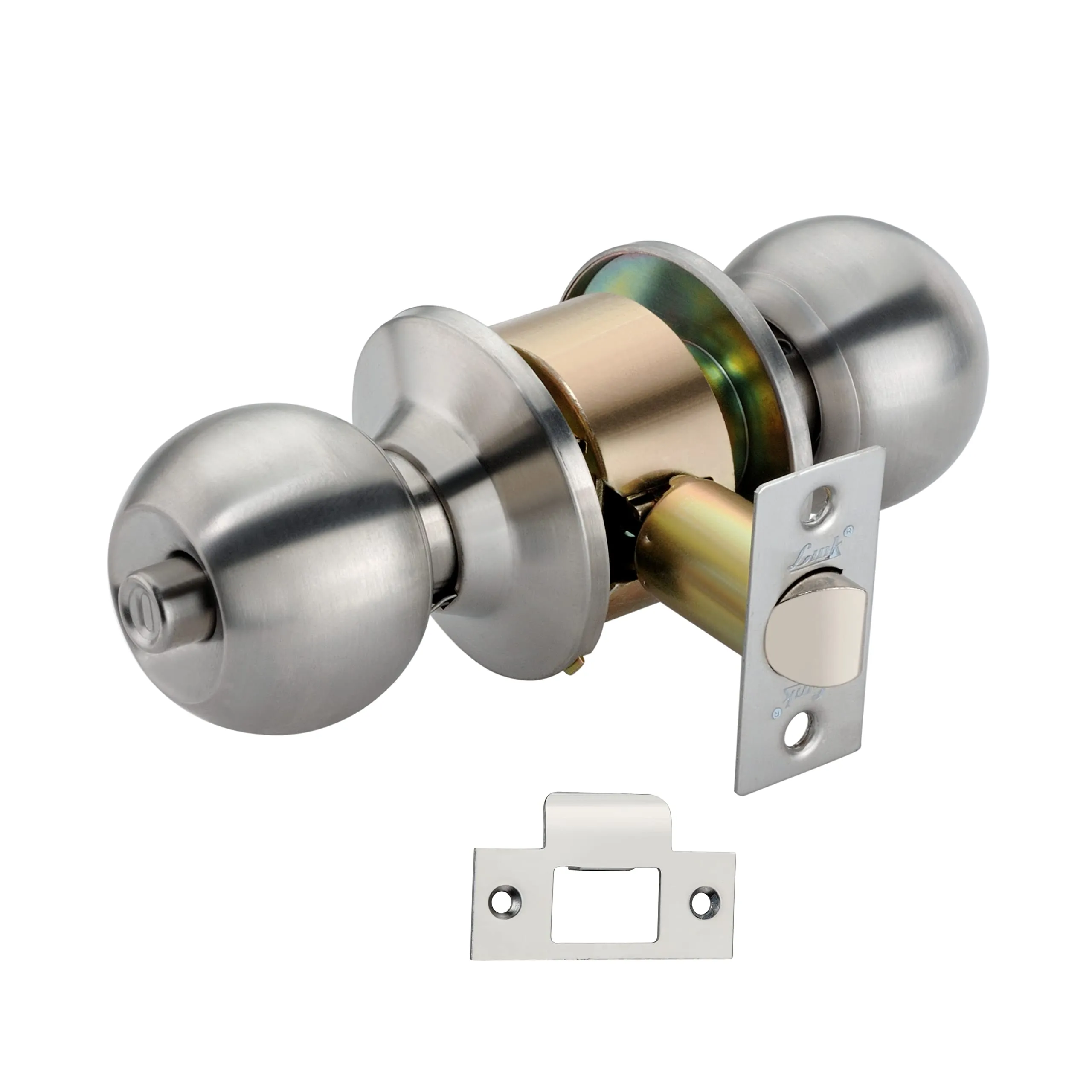 Link Classic Keyless Cylindrical Bathroom Lock, Lock for Bathroom/Balcony/Tubular Door Knob/Handle-SS 304 Grade (Without Key)-5 Years Warranty