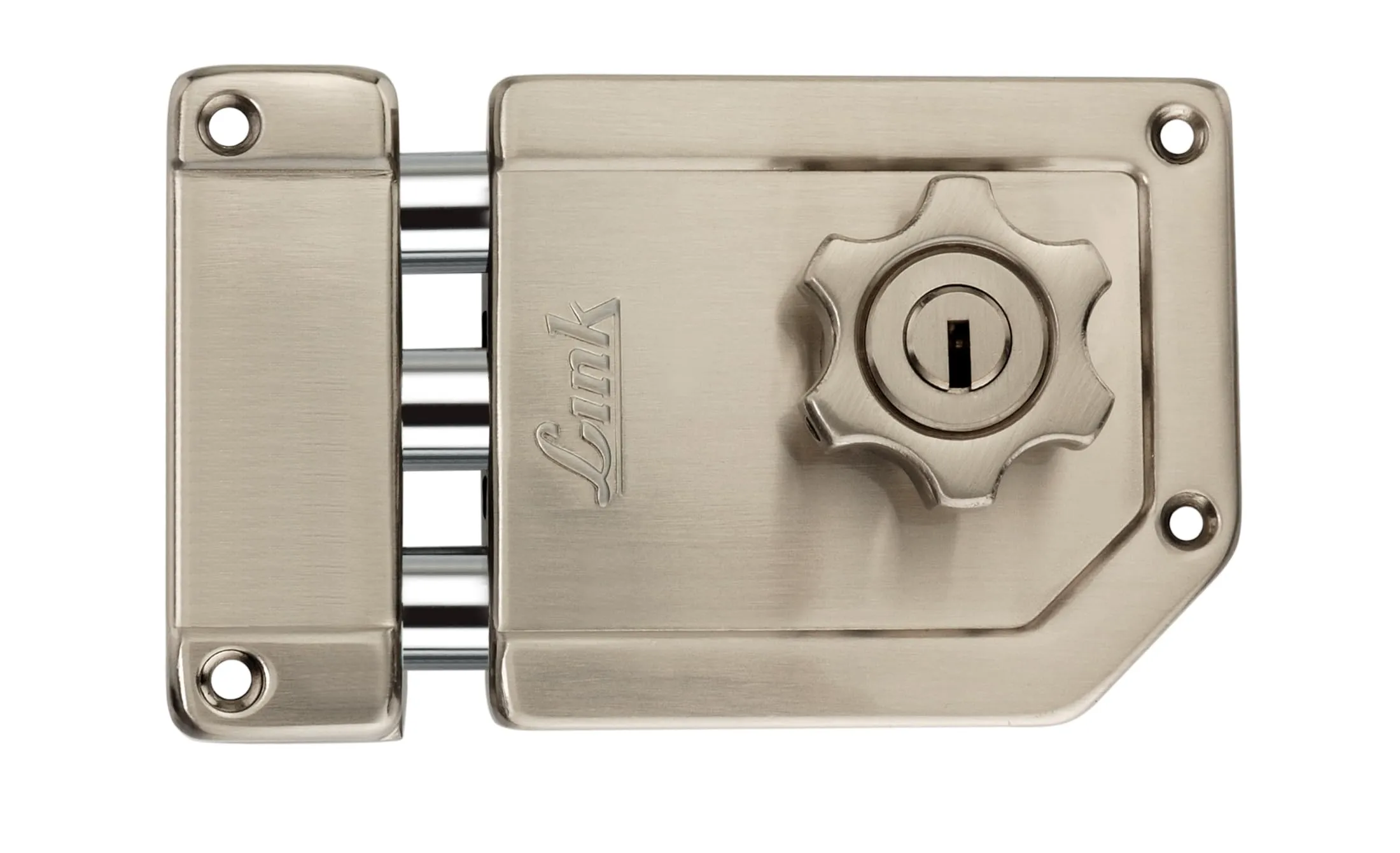 Link Tornado Rim Lock for Door | Double Action Movement Lock with 4 Hi-Tech Keys for Home, Office with Unique Rotary Knob | Both Side Key, Pearl |10 Years Warranty