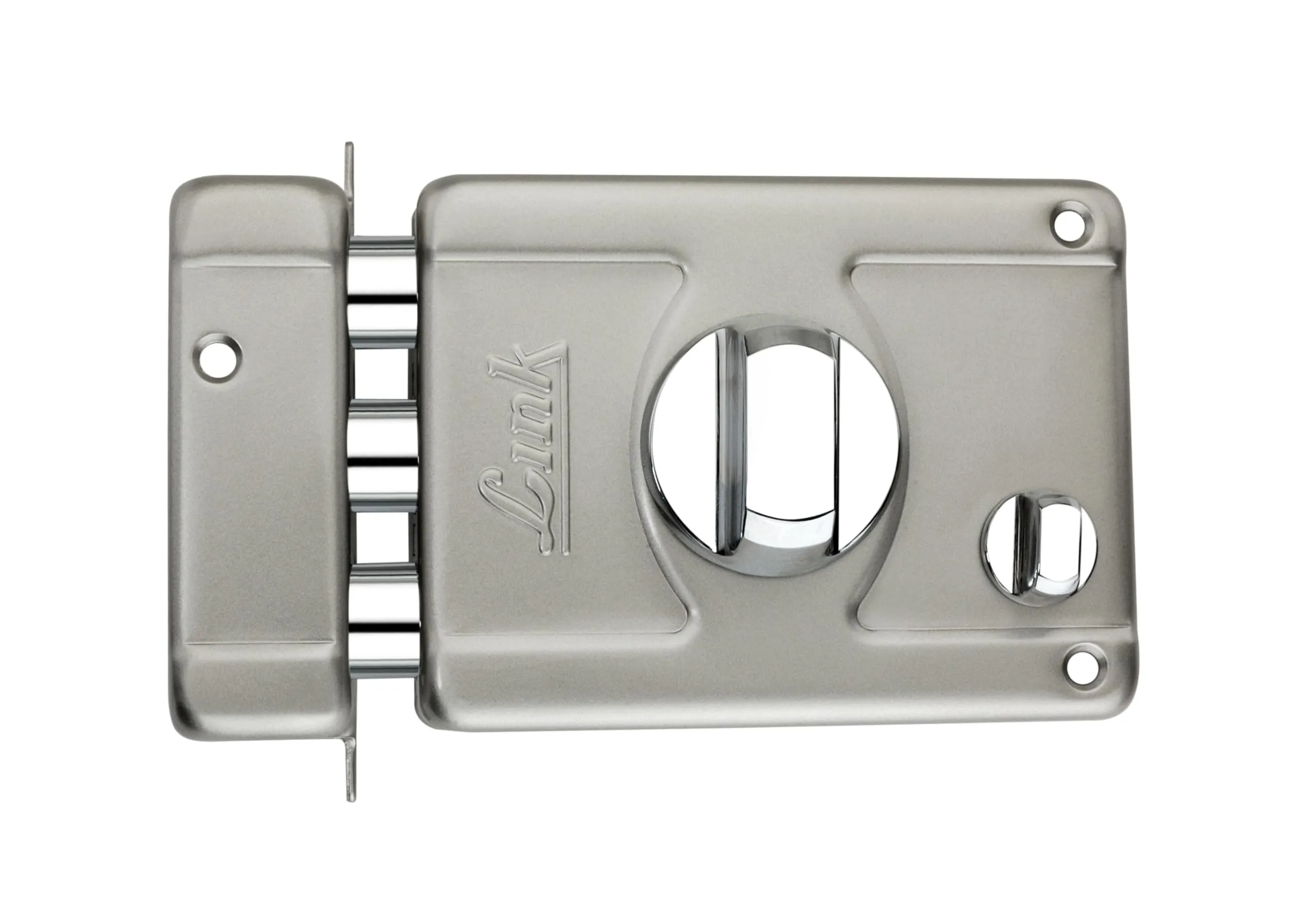 Link Thunderfist Rim Lock for Door | Double Action Movement with 1 Lac Cycle Tested for Home, Office, Hotel Door | Heavy Duty Lock with Latch One Side Key, 3 Brass Key, SS Finish | 10 Years Warranty