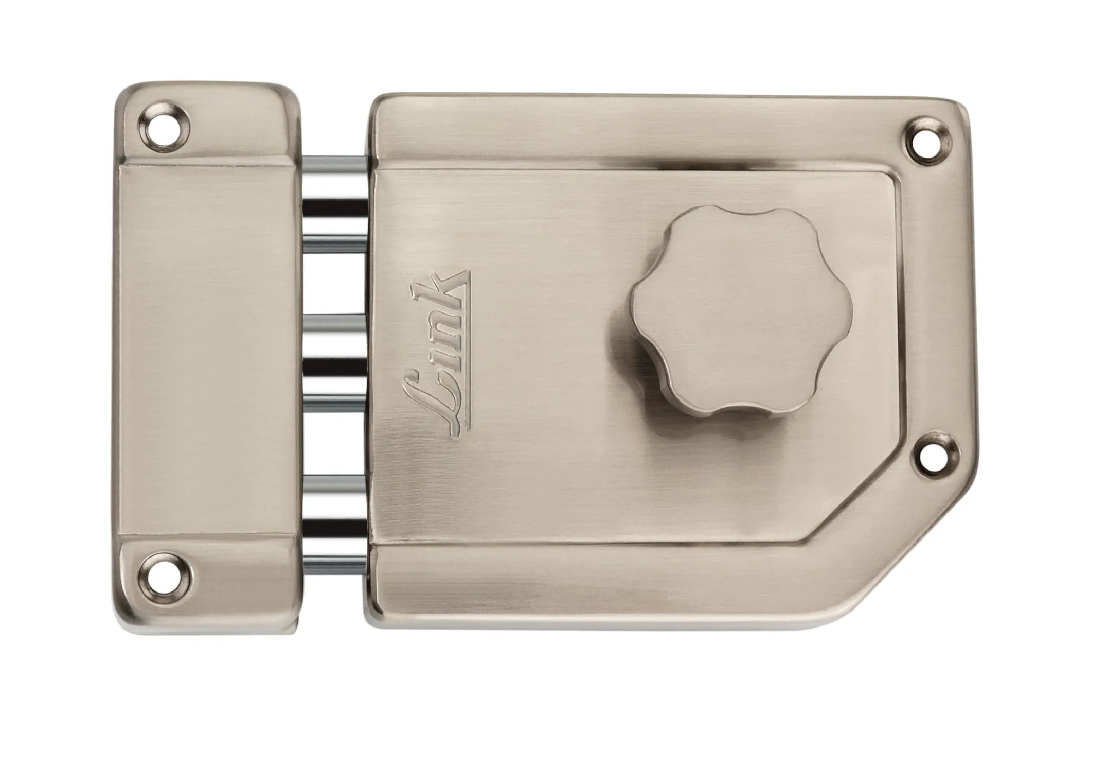 Link Tornado Rim Lock for Door | Double Action Movement Lock with 4 Hi-Tech Keys for Home, Office with Unique Rotary Knob | One Side Key, Pearl |10 Years Warranty