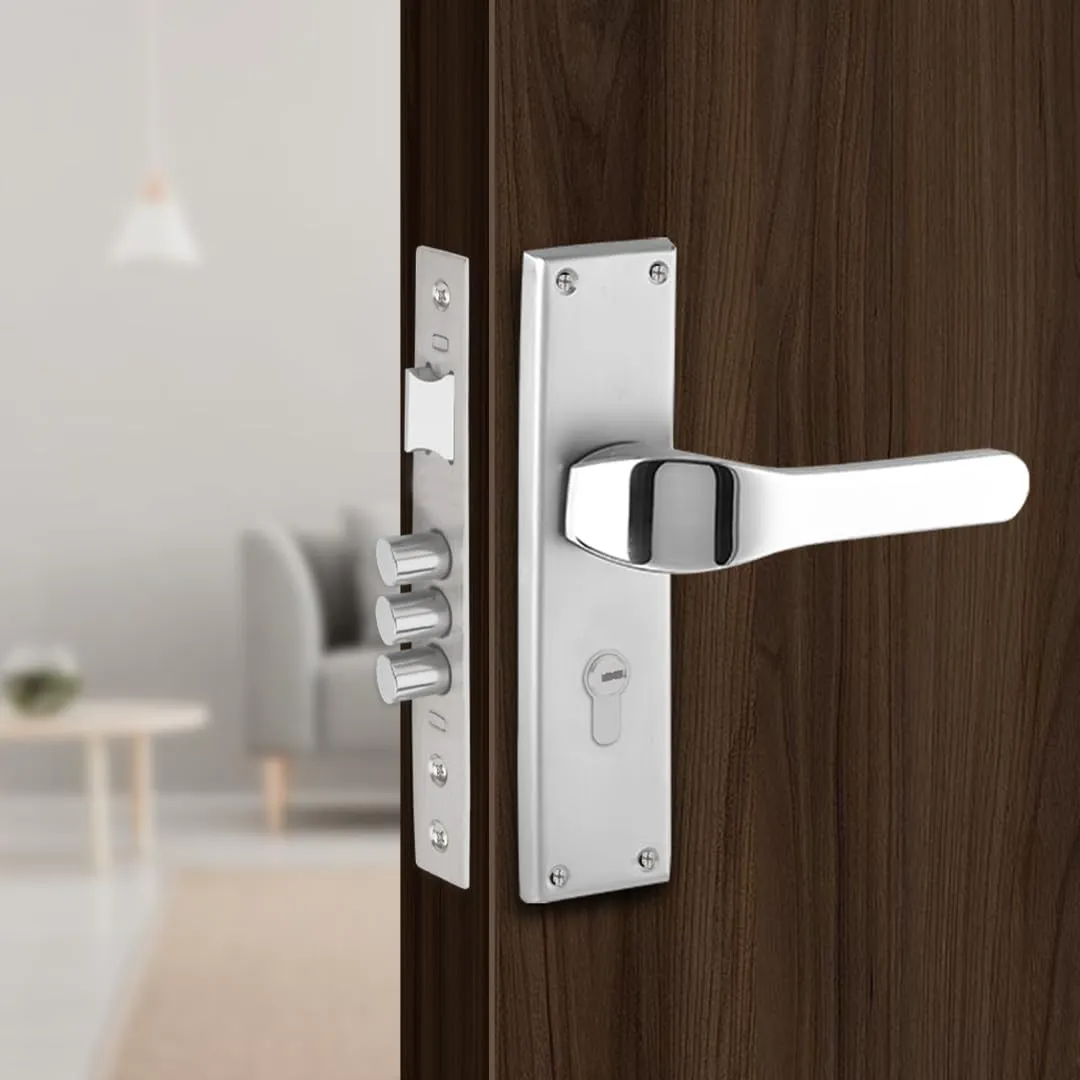 Link Renee Mortise Lock |for Main & Internal Door in Home/Office/Hotel | 8 Inches Heavy Duty Handle Set with One Side Key Access, 3 Keys |SS Finish|2 Years Warranty
