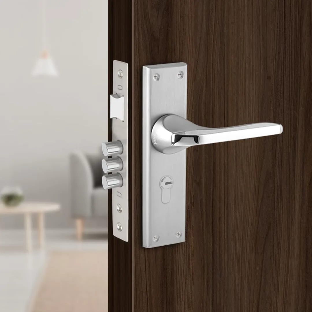 Link Zenith Mortise Lock |for Main & Internal Door in Home, Office, Hotel | 8 Inches Heavy Duty Handle Set with Both Side Key Access, 3 Keys |SS Finish|2 Years Warranty