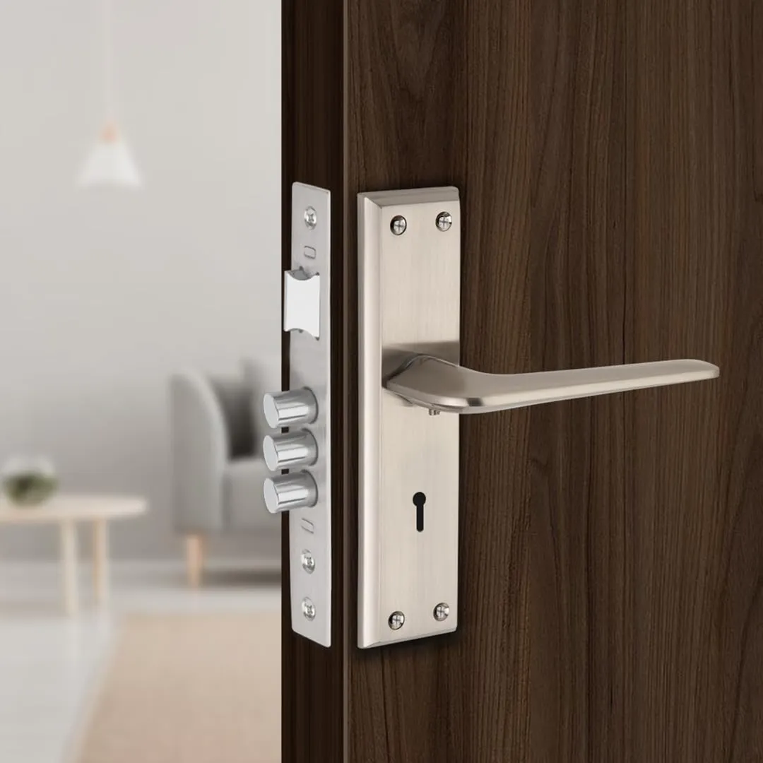 Link Costa Mortise Lock |for Main & Internal Door in Residential & Commercial Spaces | 8 Inches Heavy Duty Handle Set with Both Side Key Access, 3 Keys,6 Lever Lock Body |SS Finish|2 Years Warranty