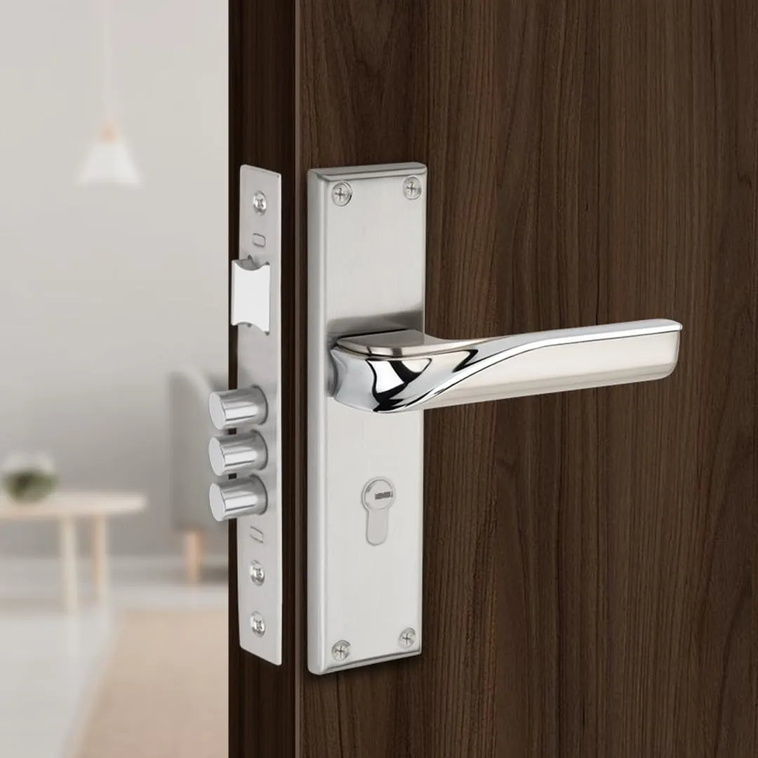Link Karoq Mortise Lock |for Main & Internal Door for Main & Internal Door in Home/Office/Hotel | 8 Inches Heavy Duty Handle Set with One Side Key Access, 3 Keys |SS Finish|2 Years Warranty