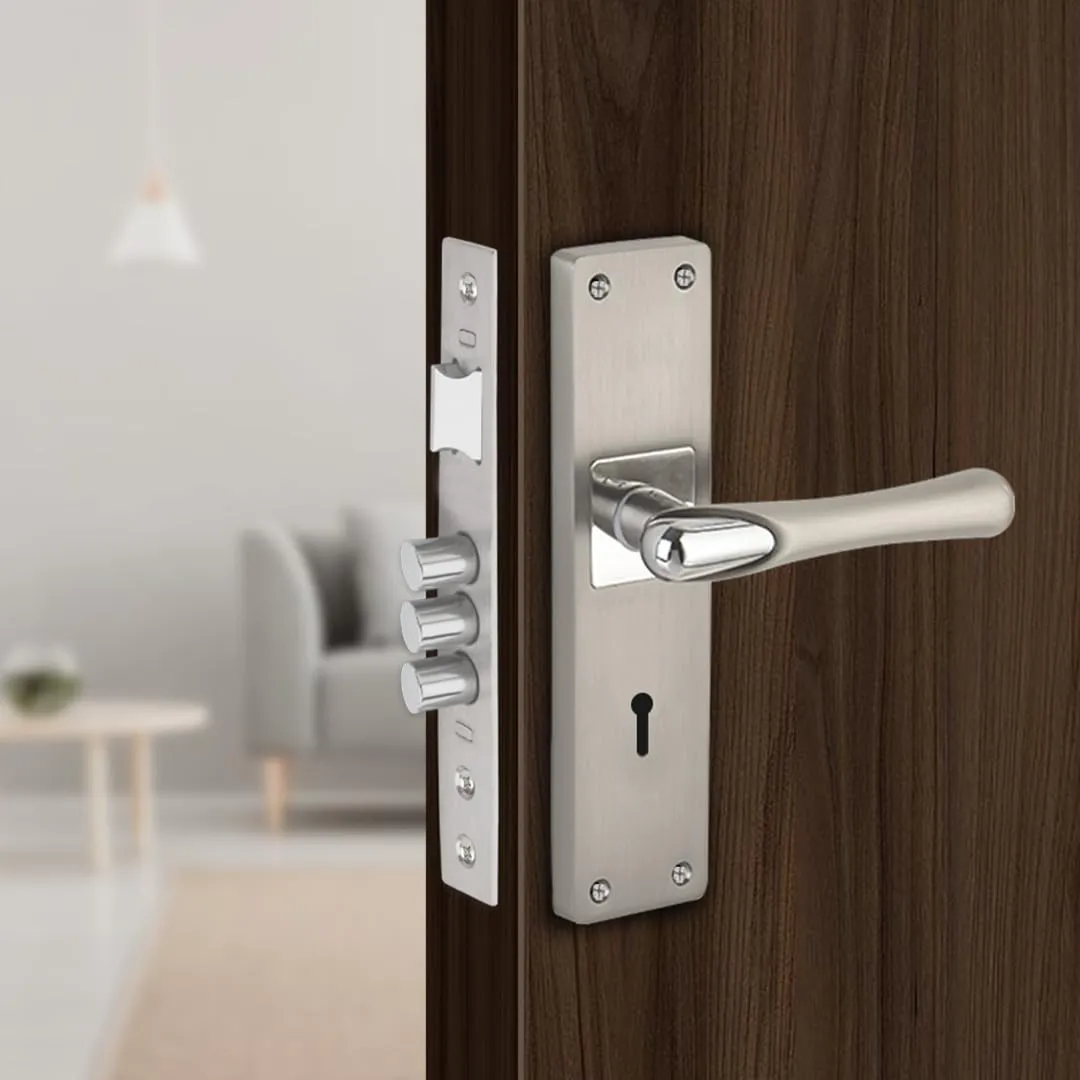 Link Bloss Mortise Lock |for Main & Internal Door in Residential & Commercial Spaces | 8 Inches Heavy Duty Handle Set with Both Side Key Access, 3 Keys,6 Lever Lock Body | SS Finish |2 Years Warranty