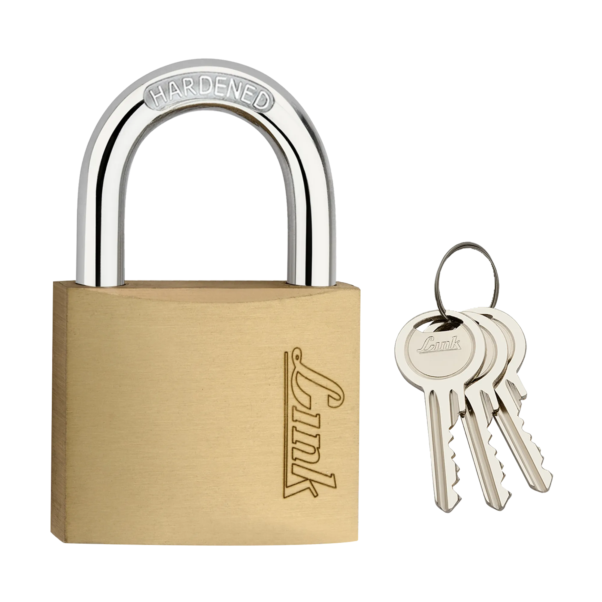 Link PT 40mm New Brass Lock with Hardened Shackle and 3 Brass Key | (Pack of 1)