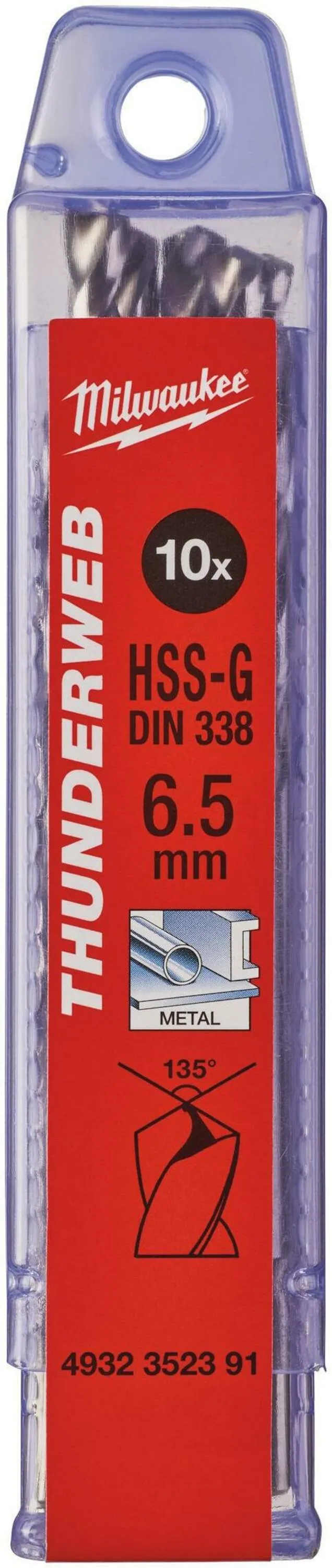 MILWAUKEE METAL DRILL BIT     HSS-G 6.5X101 P10M