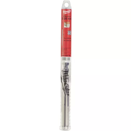 MILWAUKEE CONCRETE DRILL BIT FOR USE WITH COMBI HAMMERS 5KG AND ABOVE SDS-MAX|20X320