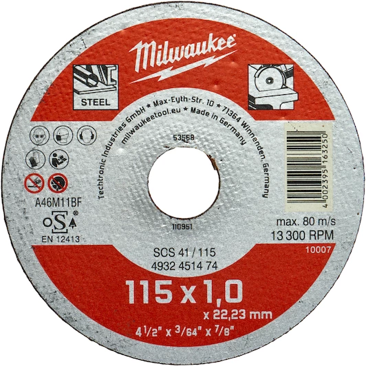 MILWAUKEE SCS 41 / 115 X 1 X 22 MM CONTRACTOR SERIES