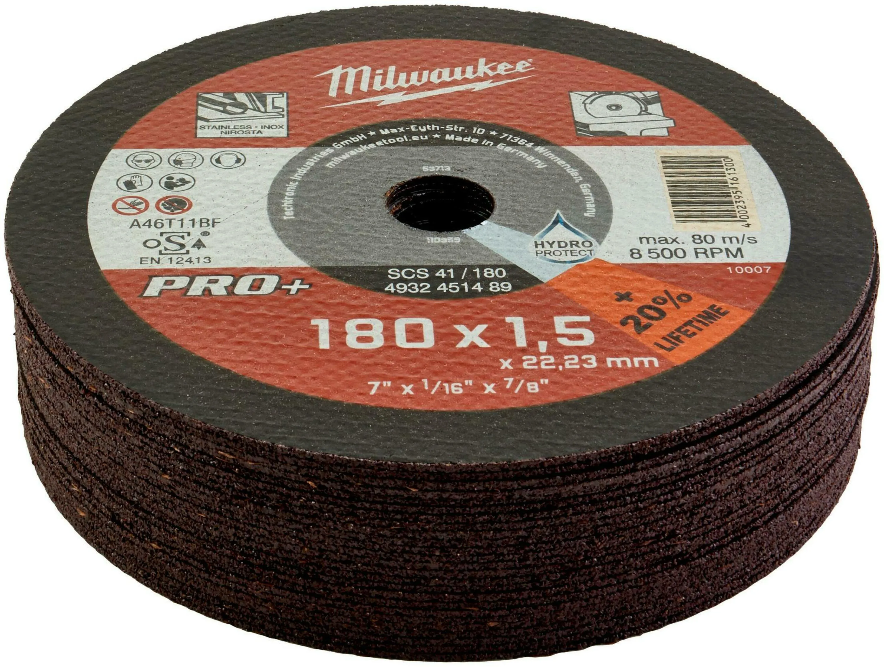 MILWAUKEE SCS 41 / 230 X 1.9 X 22 MM CONTRACTOR SERIES - 25 PCS