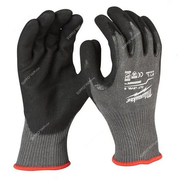 MILWAUKEE CUT LEVEL 5 DIPPED GLOVES - L/9 - 1PC