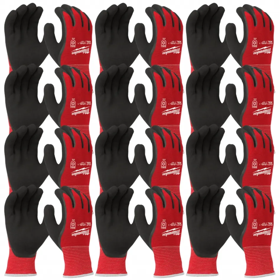 MILWAUKEE 12 PACKWINTER CUT LEVEL 1 DIPPED GLOVES - XL/10 - 1PC