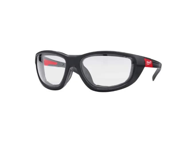MILWAUKEE HIGH PERFORMANCE CLEAR SAFETY GLASSES W/ GASKET -1PC