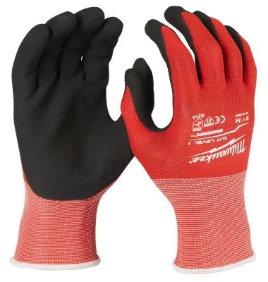 MILWAUKEE DIPPED GLOVES CUT LEVEL 1/A | MEDIUM | 8