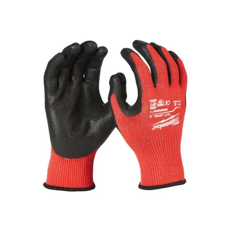 MILWAUKEE DIPPED GLOVES CUT LEVEL 3/C | MEDIUM | 8