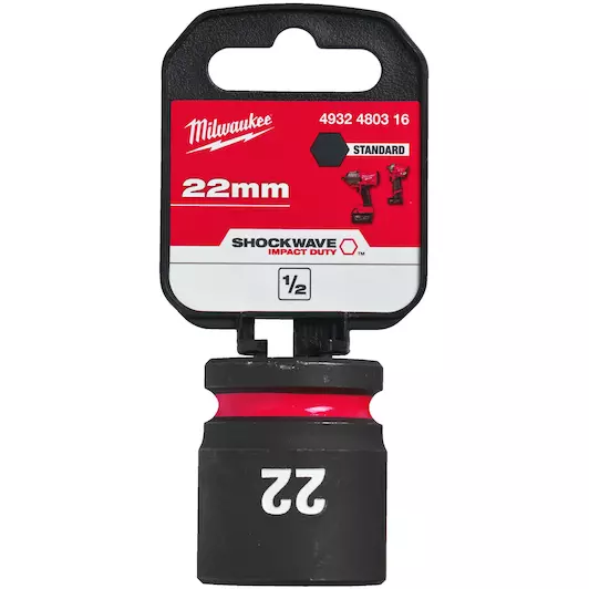 MILWAUKEE SHOCKWAVE™ IMPACT DUTY 1/2 IMPACT SOCKET - 1 PC | STD | 22 MM